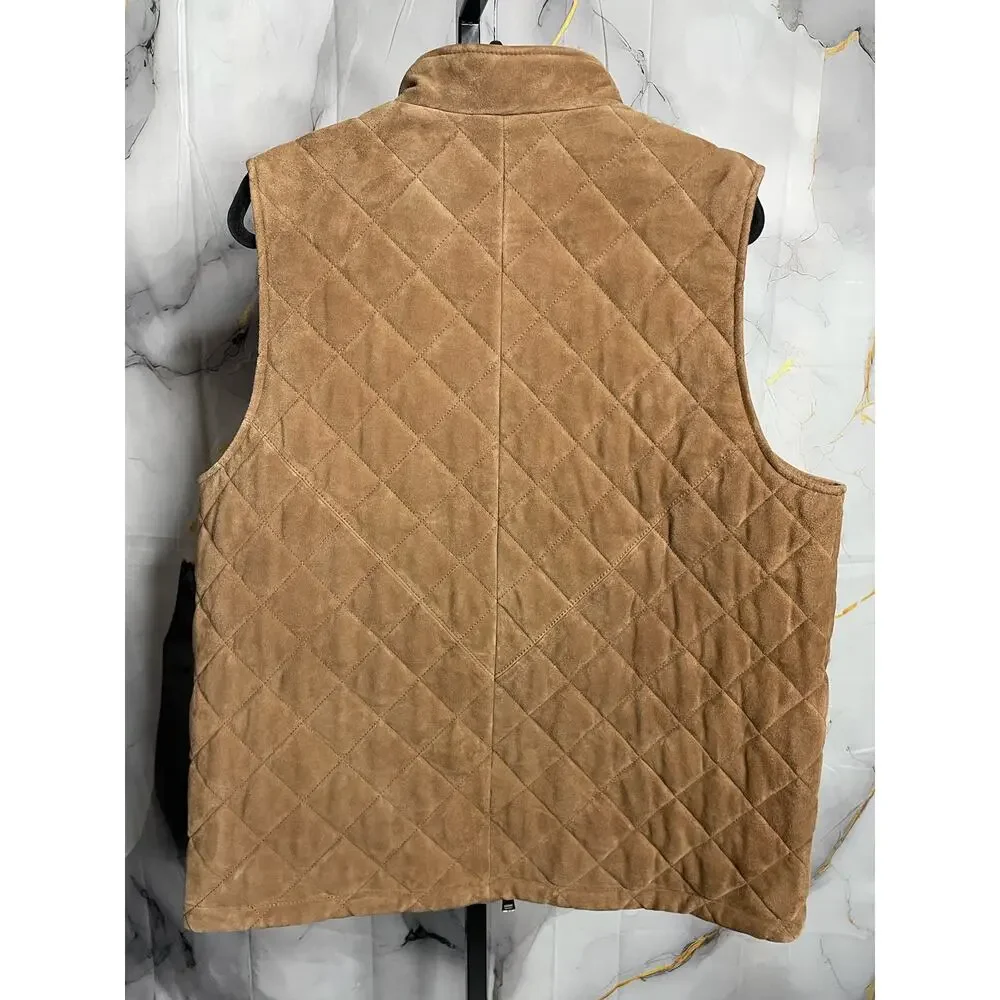 Neiman Marcus Suede Quilted Vest Size XL